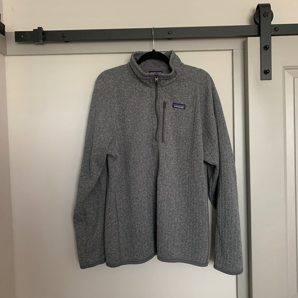 Patagonia Ribbed Better Sweater Fleece Grey XL 1/4 Zip- NWOT